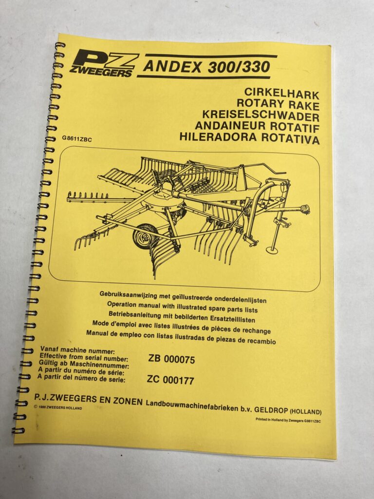 PZ Andex 300/330 handleiding