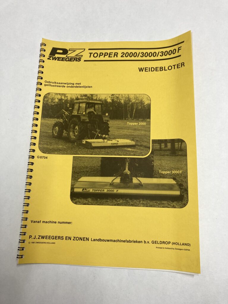 PZ Bloter Topper 2000/3000/3000F handleiding