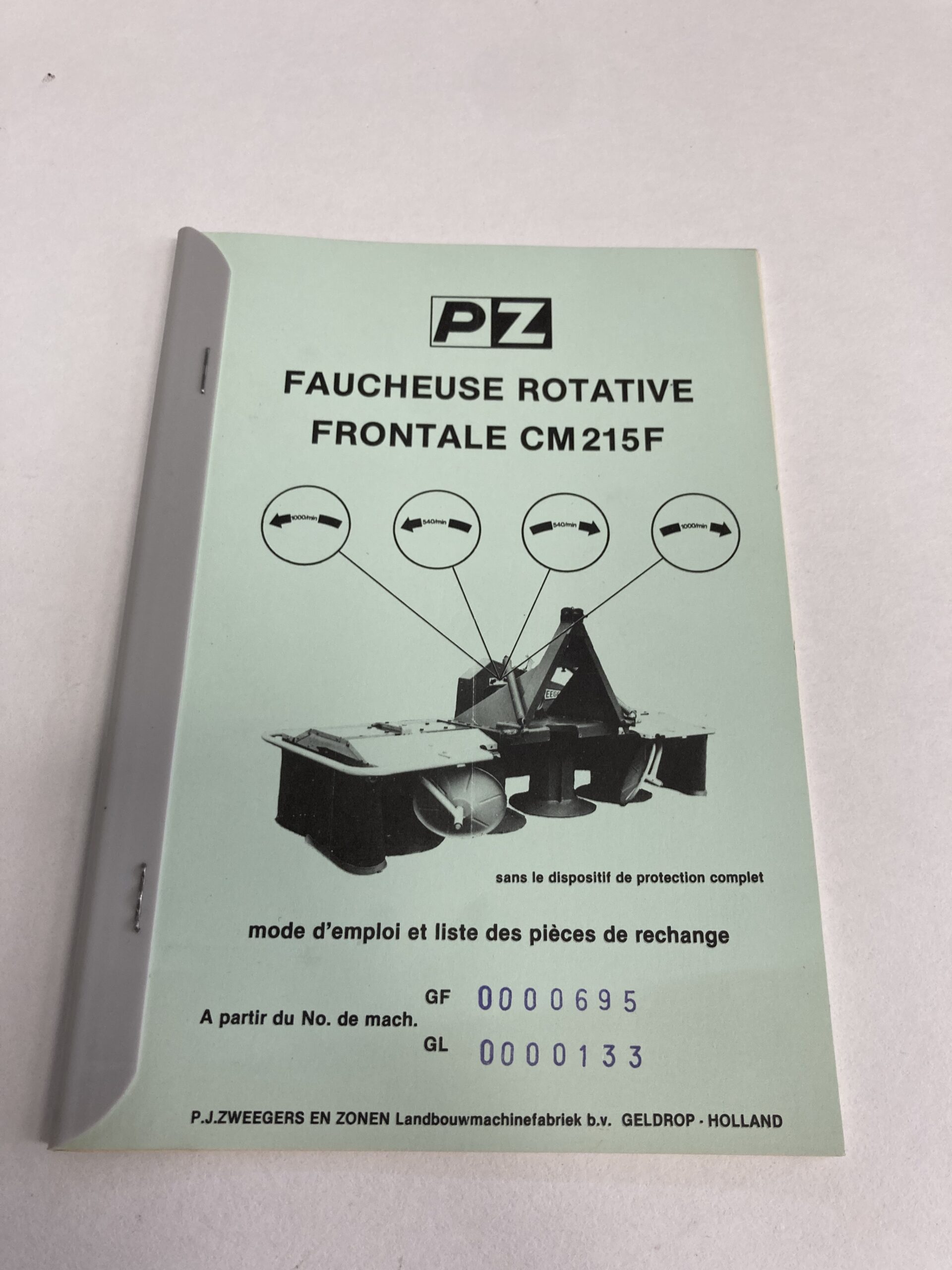 PZ cyclomaaier 215F handleiding Frans