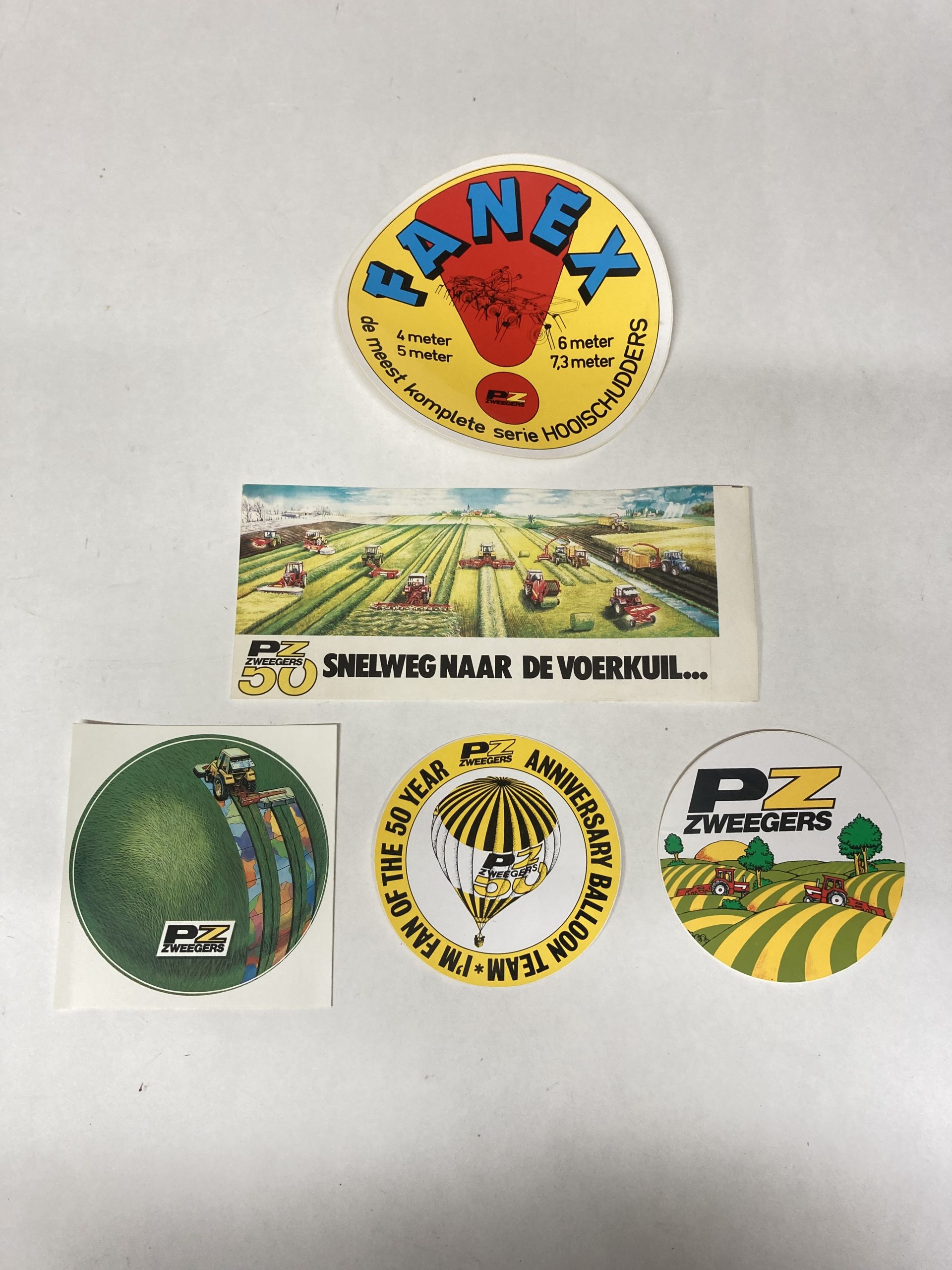 5x sticker PZ Zweegers