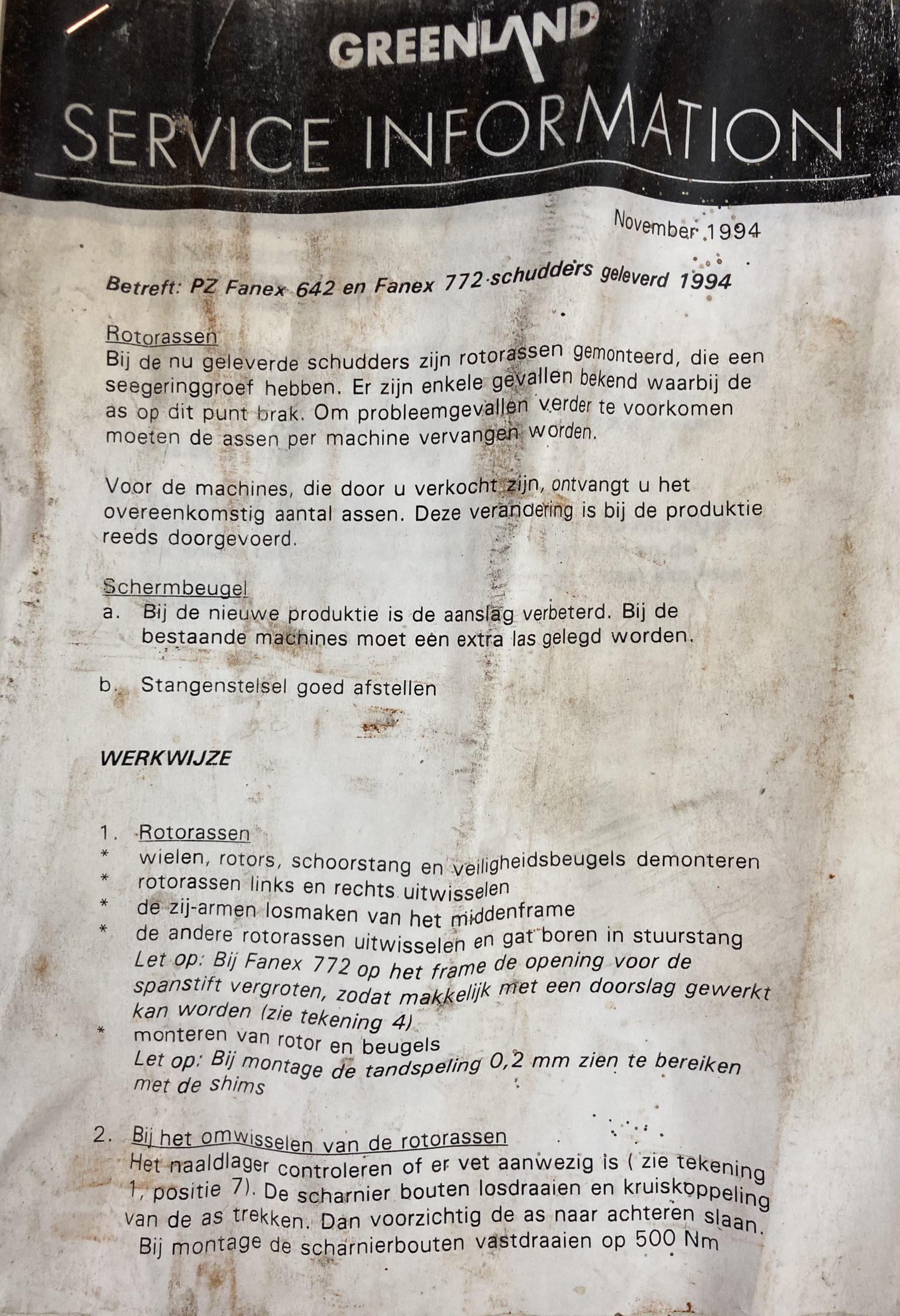 FANEX Rotorassen - Service information page1